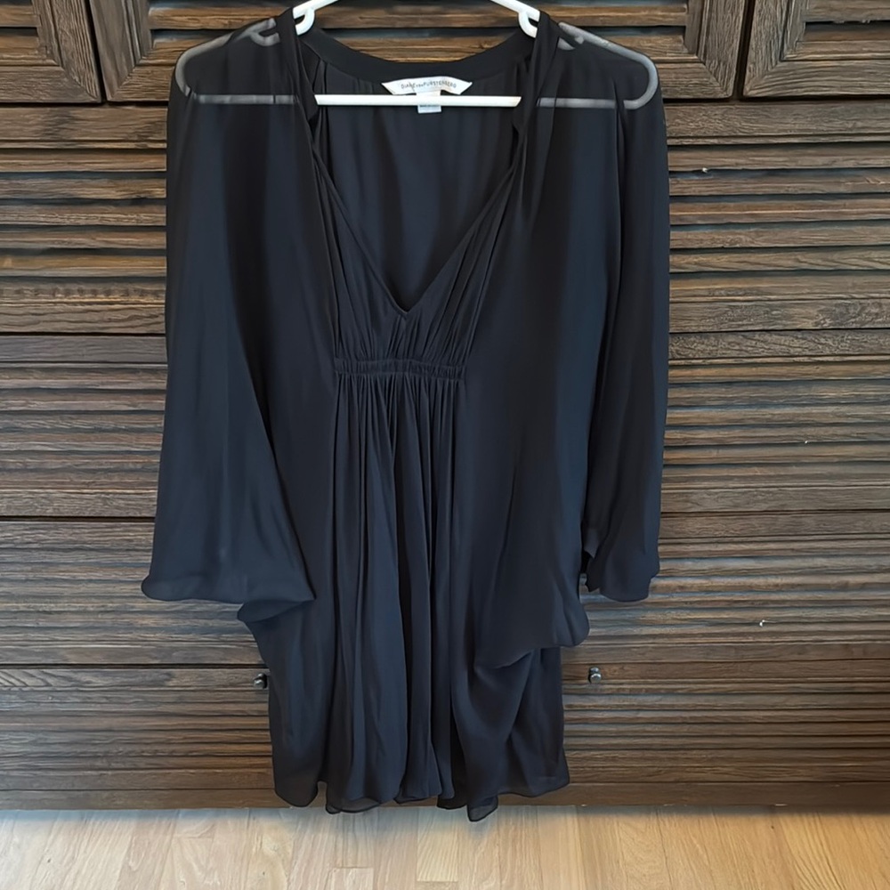 Diane Von Furstenberg Black Pleated Mini Sundress